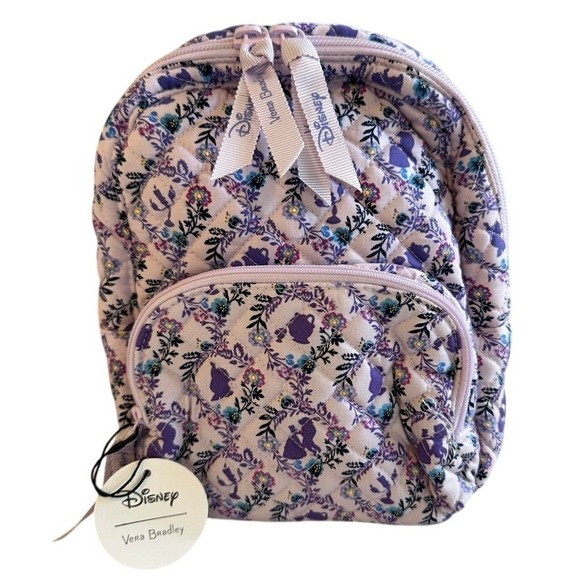 Vera Bradley Belle Floral Cameo Mini Backpack Disney Limited Edition Purple NWT